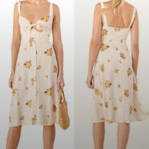 Reformation Frankfort Tie Bodice Floral Dress